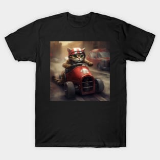 Cat Race Car T-Shirt